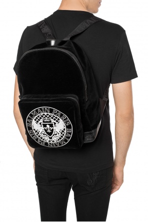 Velvet backpack with a logo, zdjęcie 2 Velvet backpack with a logo od Balmain